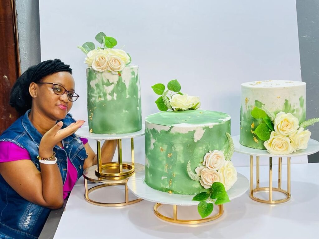 Green towers cakes